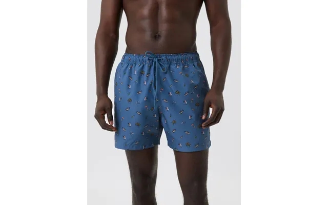 Castle print swim shorts - bb sticky leaves big product image