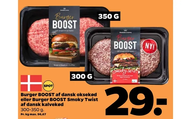 Burger Boost Af Dansk Oksekød Eller Burger Boost Smoky Twist Af Dansk Kalvekød product image