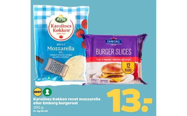 Karolines Køkken Revet Mozzarella Eller Emborg Burgerost product image