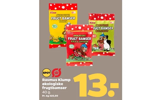 Rasmus lump organic frugtbamser product image