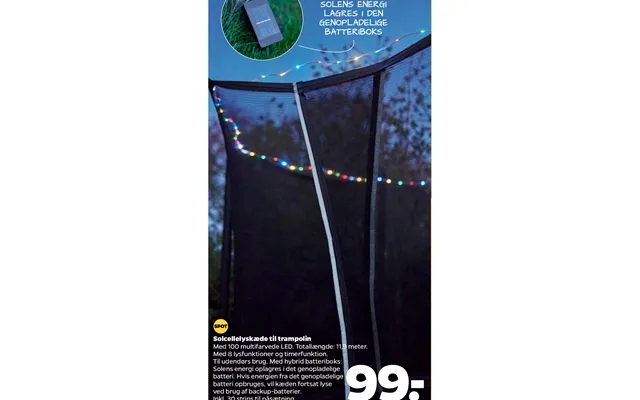 Solcellelyskæde to trampoline product image
