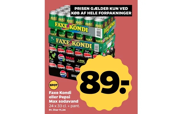 Faxe Kondi Eller Pepsi Max Sodavand product image
