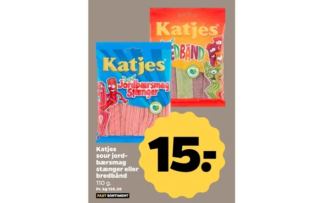 Katjes Sour Jordbærsmag Stænger Eller Bredbånd product image