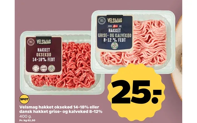 Velsmag Hakket Oksekød 14-18% Eller Dansk Hakket Grise- Og Kalvekød 8-12% product image