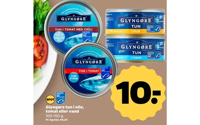 Glyngøre tuna in oil, tomato or water product image