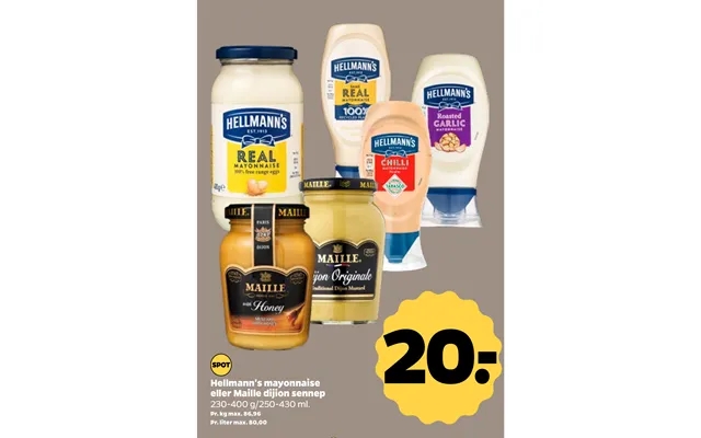 Hellmann's Mayonnaise Eller Maille Dijion Sennep product image