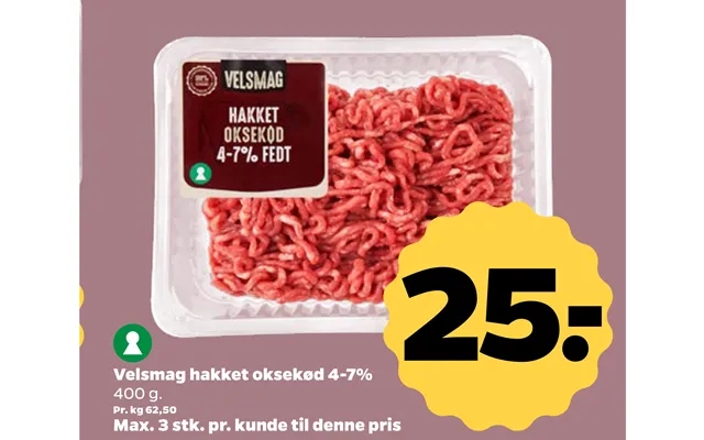 Velsmag Hakket Oksekød 4-7% product image