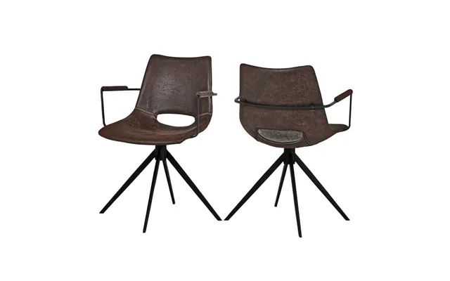 Cayman Spisebordsstol -mørk Brun Med Armlæn Og Drejefod - Canett product image