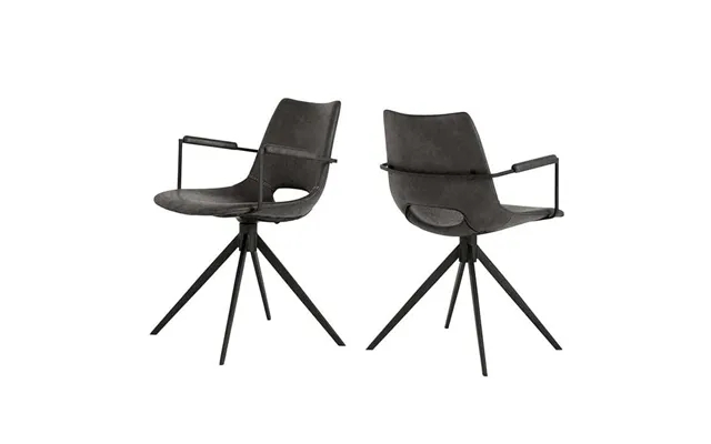 Cayman dining chair - dark gray black with armrests past, the laws swivel - canett product image