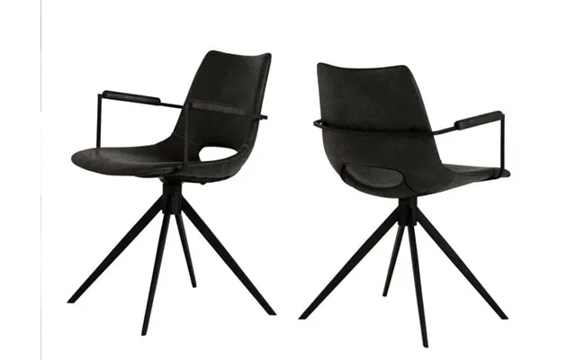Cayman Spisebordsstol -sort Med Armlæn Og Drejefod - Canett product image