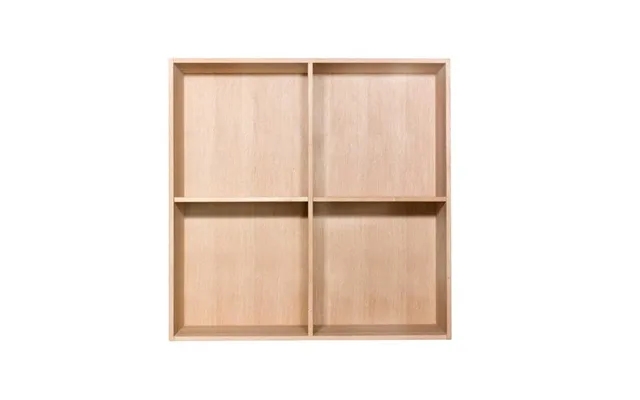 Bookcase with 4 space, depth 20 cm, massive oiled oak, kidi - square bookcase product image