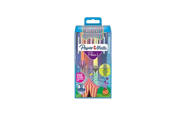 Papermate Paper Mate Flair Felt Tip Pens Medium Spids 0,7 Mm Karnevalsfarver 16 Styk product image