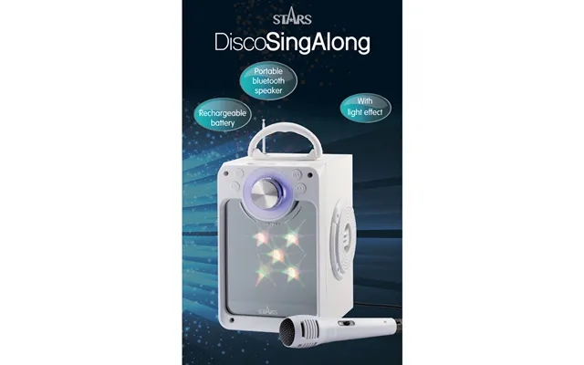 Stars karaokemaskine m. Bluetooth hviddisco part light product image