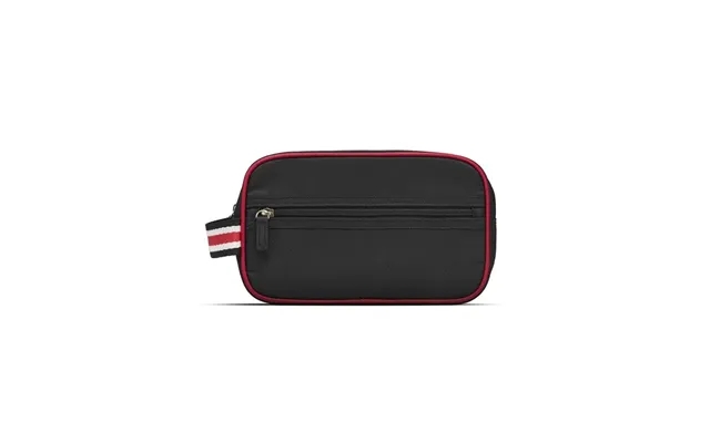 Studio toiletry behind in black nylon with smart red edge. product image