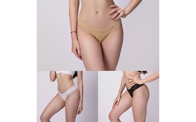 Lace panties thong - package with 5 paragraph black, white, beige product image