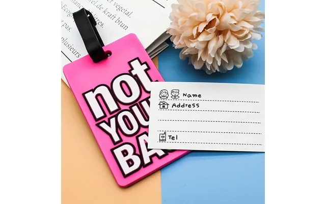 Colorful luggage tags with fun texts product image