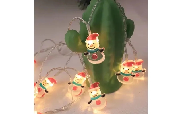 Lightchain 2 meter with 10 happy snowmen - battery powered - product image