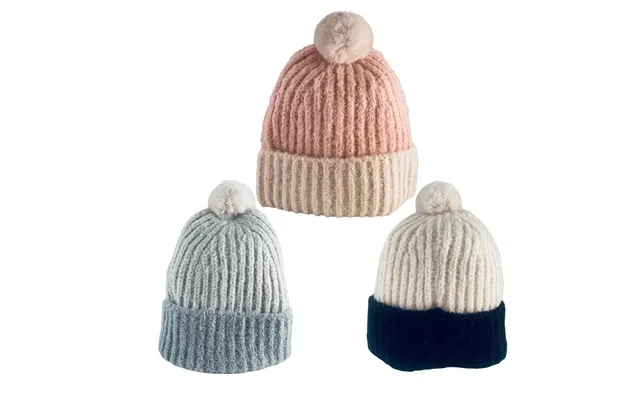 Trendy knitted hat with tassel past, the laws foldekant product image