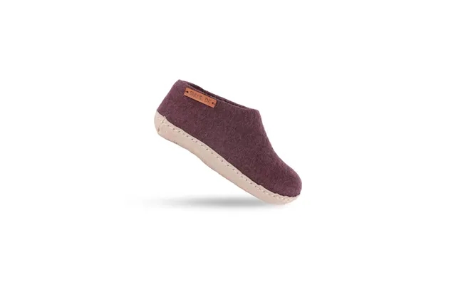 Uldhjemmesko children 100% clean wool - model purple m sole in skins product image