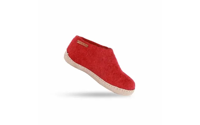 Uldhjemmesko children 100% clean wool - model red m sole in skins product image