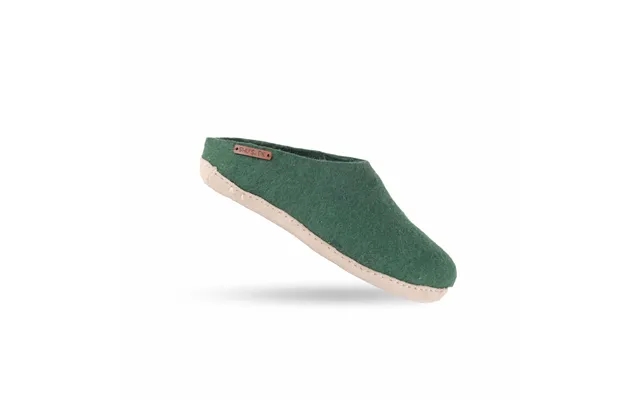 Uldtøffel 100% clean wool - model green m sole in skins product image