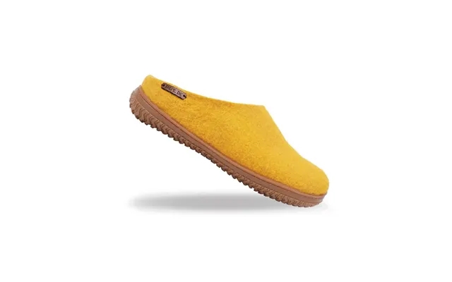 Uldtøffel 100% clean wool - model curry yellow m rubber sole product image