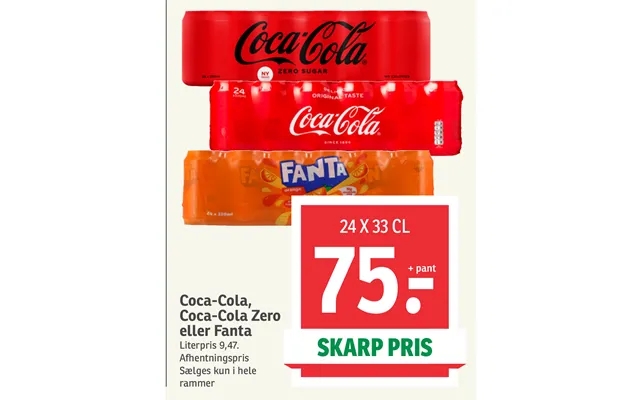 Coca-cola, Coca-cola Zero Eller Fanta product image