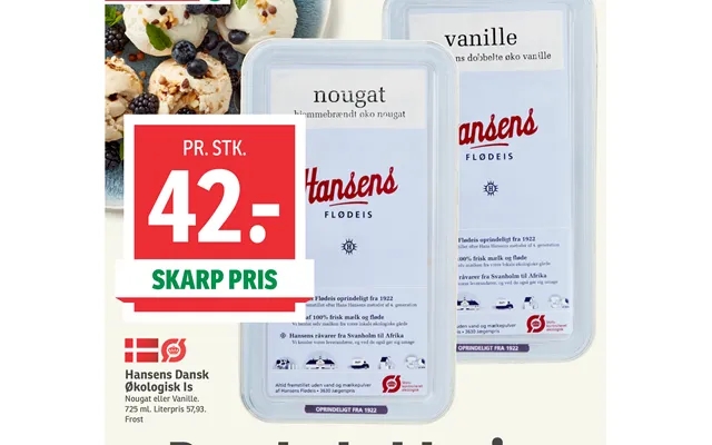 Hansens Dansk Økologisk Is product image