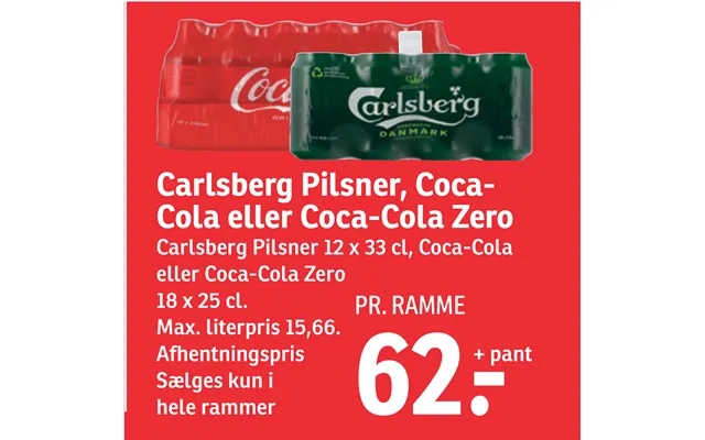 Carlsberg Pilsner, Cocacola Eller Coca-cola Zero product image