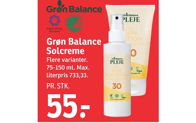 Grøn Balance Solcreme product image