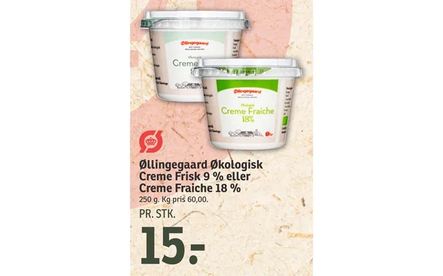 Øllingegaard organic cream fresh 9 % or cream fraiche 18 % product image