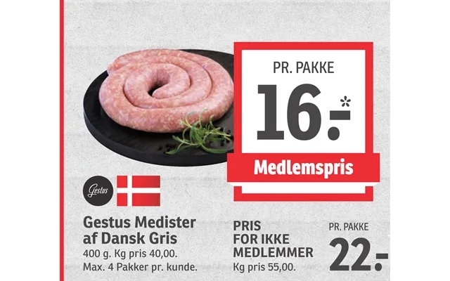 Gesture sausage of danish pig product image