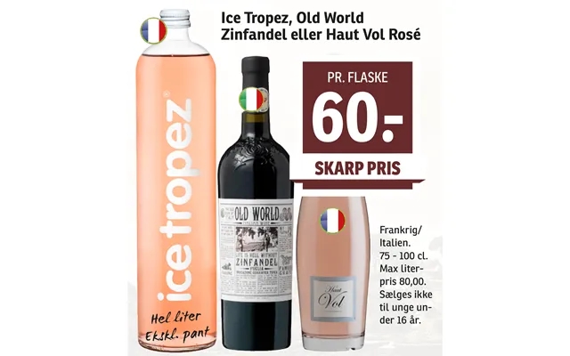 Ice tropez, old world zinfandel or haut vol rose product image