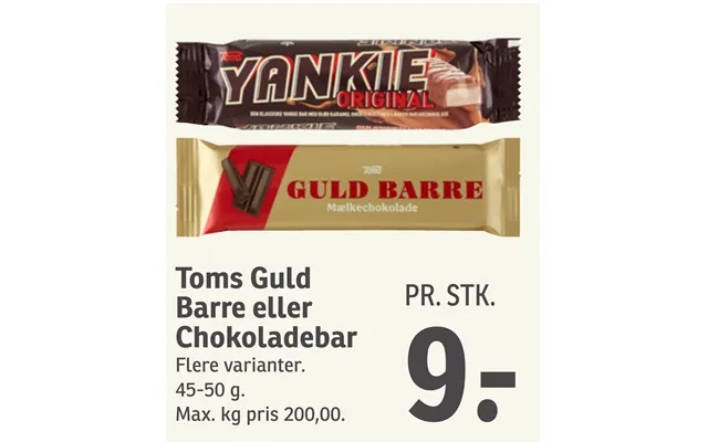 Toms Guld Barre Eller Chokoladebar product image