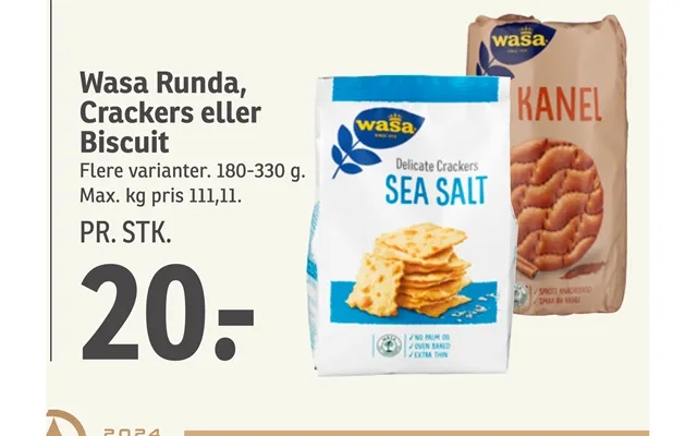 Wasa Runda, Crackers Eller Biscuit product image