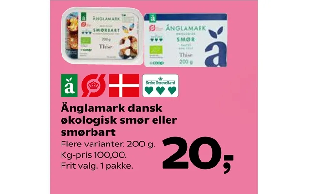 Änglamark danish organic butter or spreadable product image