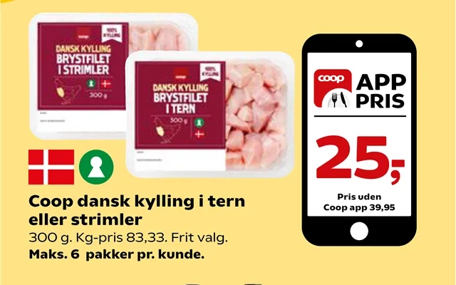 Coop danish chicken in cubes or strips product image
