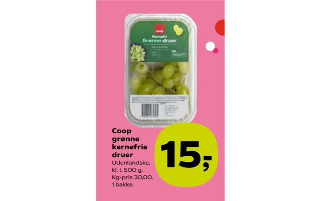 Coop green nuclear-free grapes product image