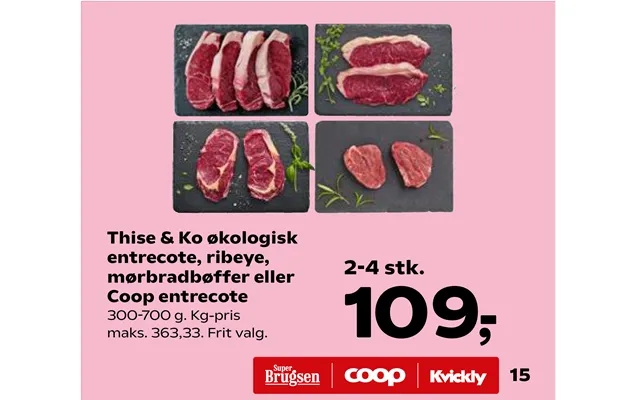 Thise & cow organic entrecôte, ribeye, tenderloin steaks or coop entrecôte product image