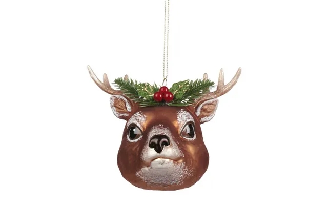 Goodwill glass deer with vinterbær & gran - 10 cm product image