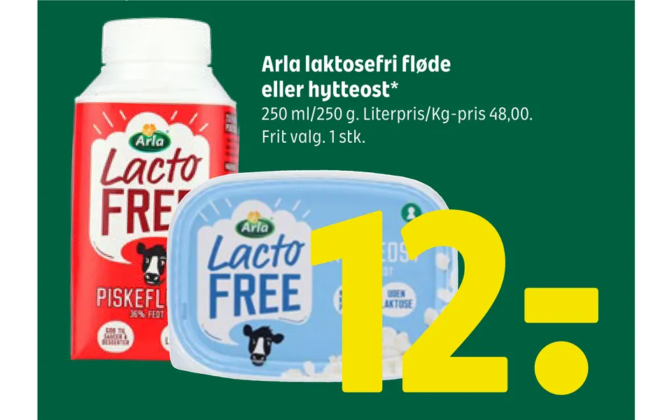 Arla lactose free cream or cottage cheese