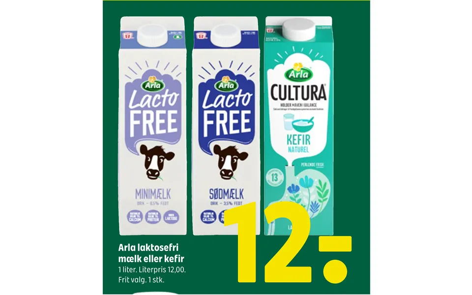 Arla lactose free milk or kefir