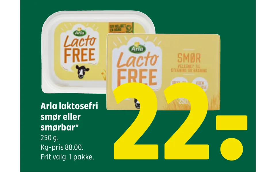 Arla lactose free butter or spreadable