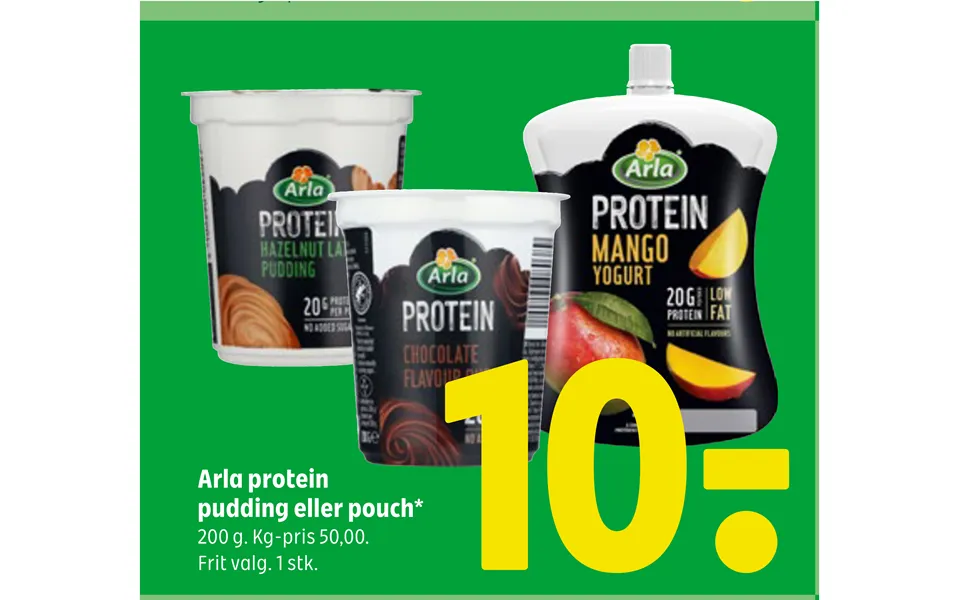 Arla protein pudding or pouch