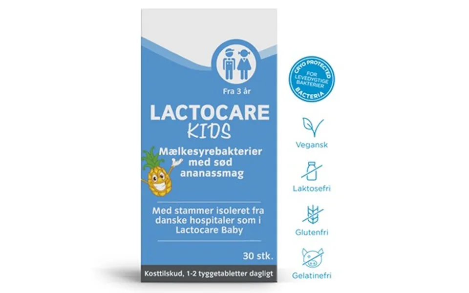 Lactocare Kids Tyggetabletter Kosttilskud 30 Stk.