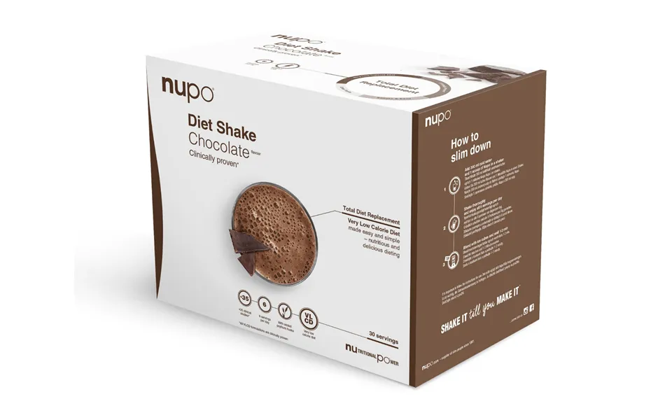 Nupo diet shake chocolate - value pack 30 gate.