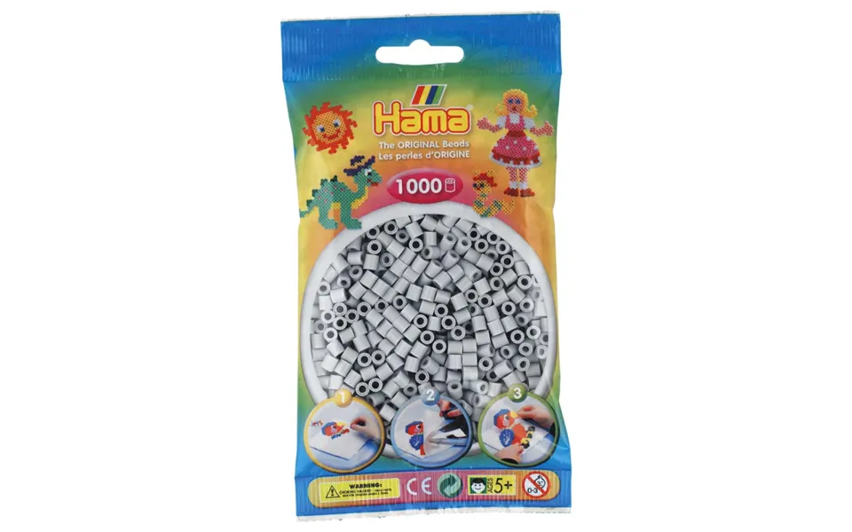 Hama beads midi 1000 pcs - light gray