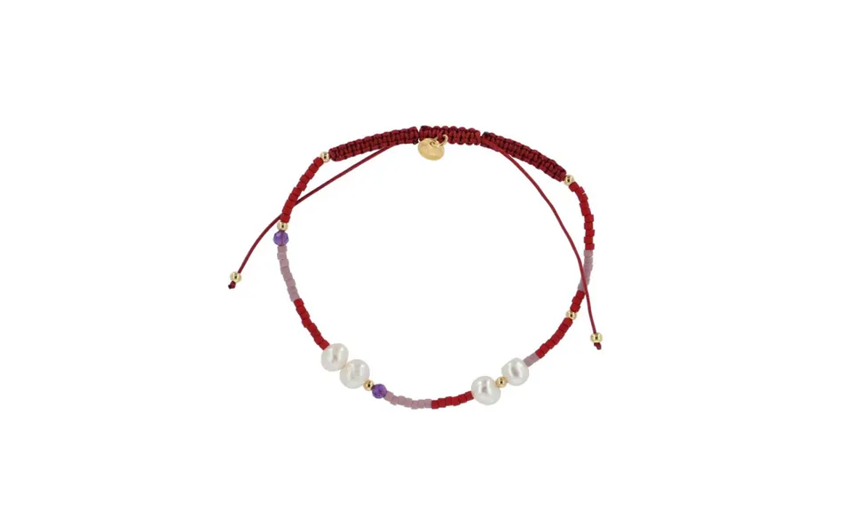 Rock bracelet with freshwater pearls past, the laws gemstone - bordeaux mix