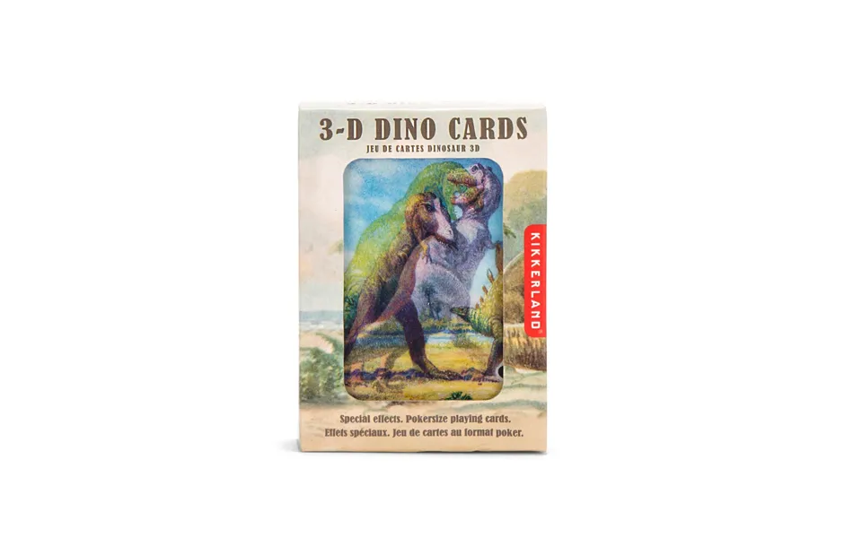 Kikkerland - 3d dinosaurs playing cards