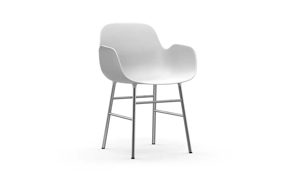 Normann Copenhagen - Form Chair Med Armlæn I Chrome Hvid